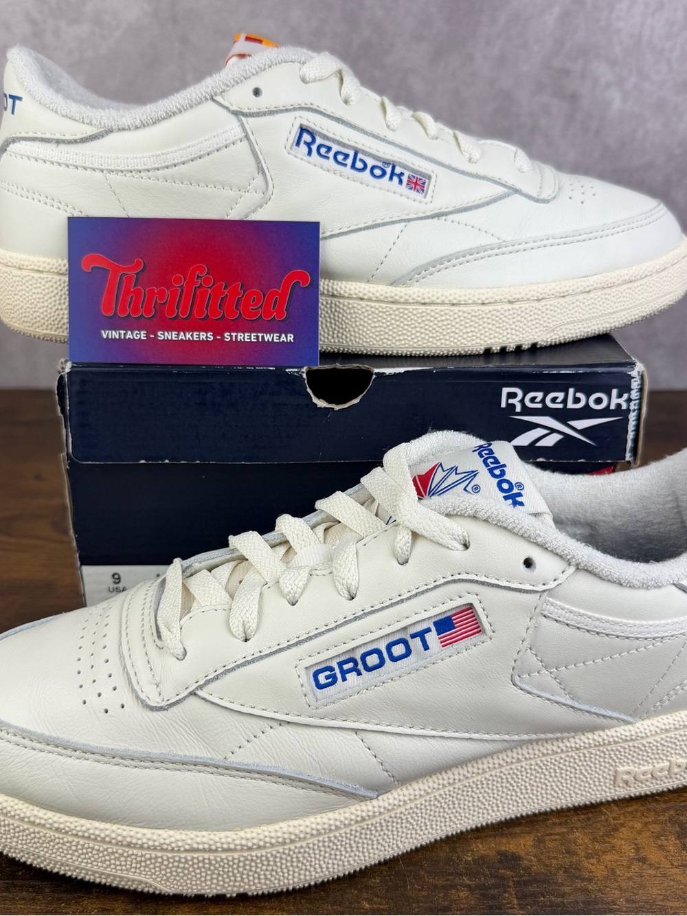 Reebok Club C 85 GROOT Size 9 GW5017 David Grutman Promo Men’s Shoes OG Rare